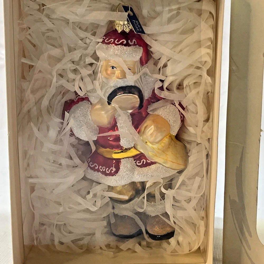 Blown Glass Santa Christmas Ornament‎ 6.5